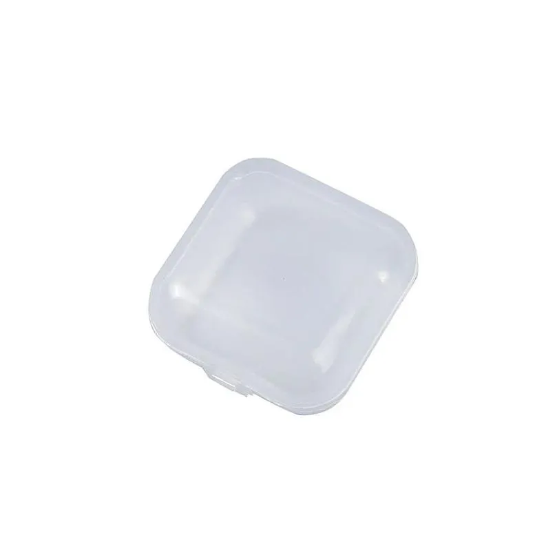mini square storage containers box with hinged lid clear earplugs storage boxes transparent organizer