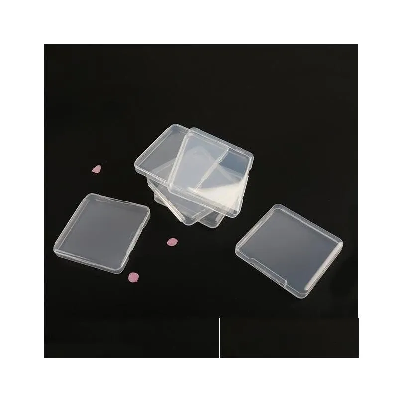 plastic transparent empty box container for cosmetic puff sponge false eyelash beads organizer case makeup tools