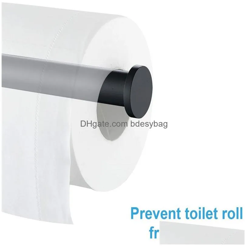 wall mounted bathroom toilet paper holder rack tissue roll stand stainless steel towel shelf black silver accessories