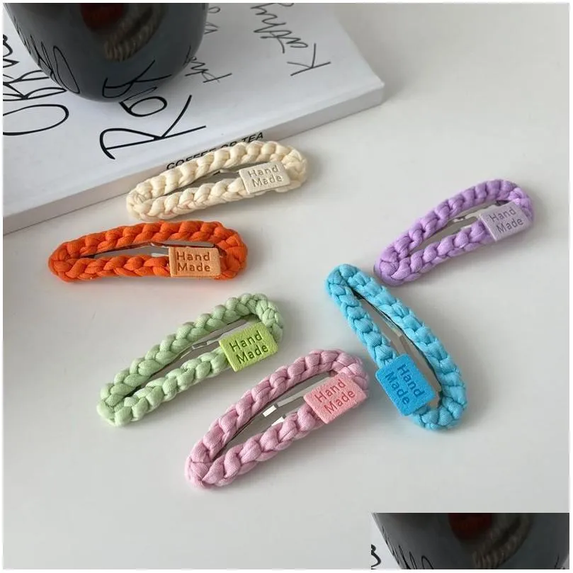 fried dough twist hair candy color bb clip girl liu haijia hand-made hairpin japan and korea hair ornament spring summer.