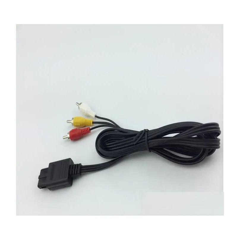 180cm av tv rca video cord cable for game cube/for snes gamecube/for nintendo for n64 64 wholesale store 500ps/lot