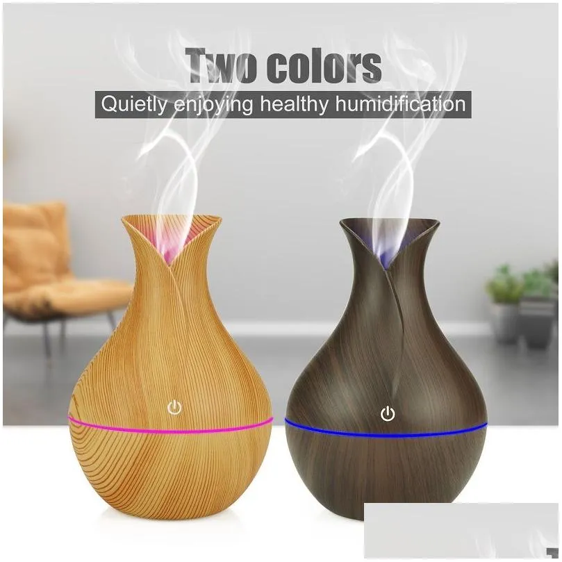 300ml usb aroma diffusers mini ultrasonic air humidifier vase shape atomizer aromatherapy  oil diffuser for home office
