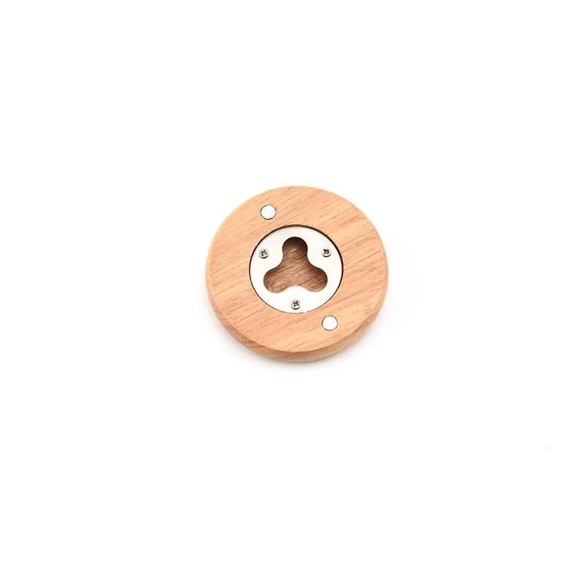 blank diy wooden round beer bottle opener coaster fridge magnet decor wedding favor christening keepsake xbjk2211