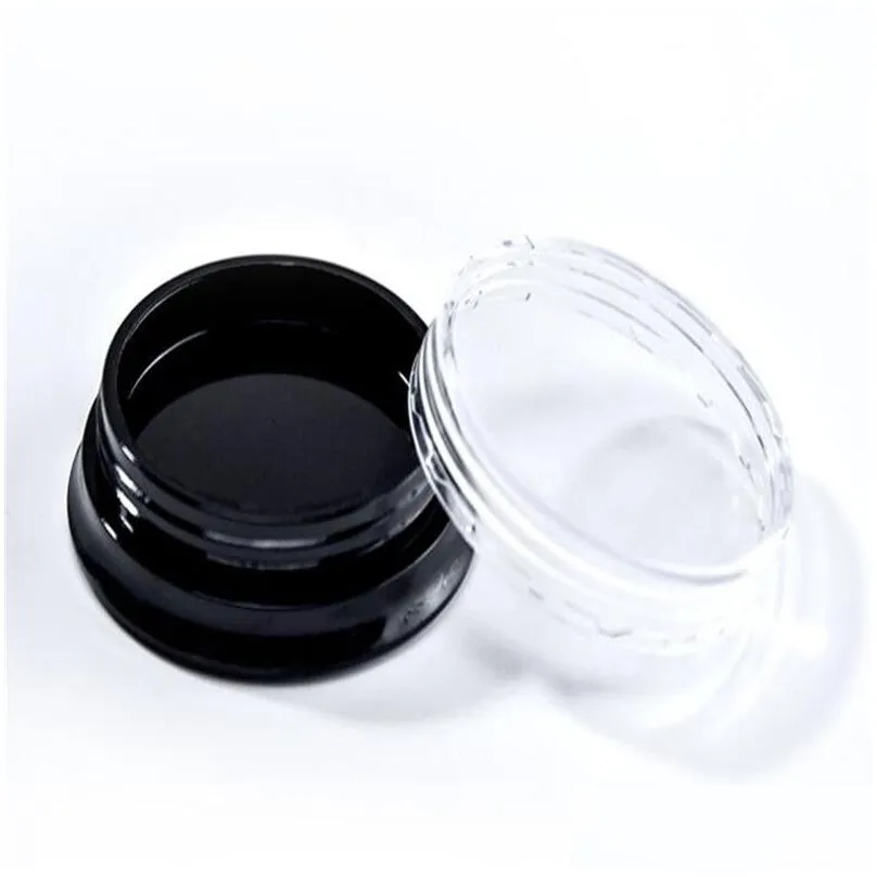 3g black plastic travel cosmetic jars bottle refillable makeup cream eyeshadow lip balm sample storage container packing bottles pot with clear