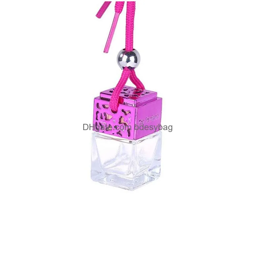fashion car perfume bottles hanging diffuser glass bottle pendant empty glass container jars for men women