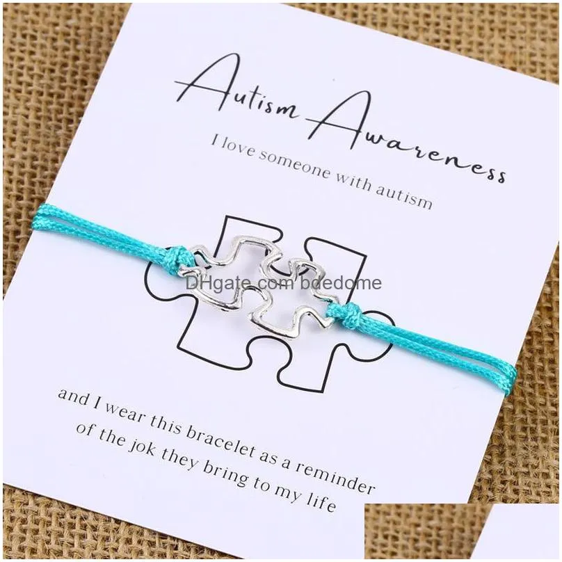 autism awareness bracelet autism friendship bracelet puzzle bracelet puzzle charm ing bracelets inspirational gift