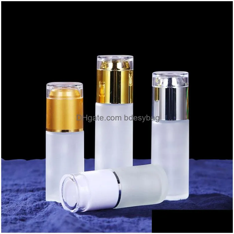 30ml 40ml 50ml 60ml 80ml 100ml frosted glass bottle empty cosmetic container lotion spray pump bottles for travel home use