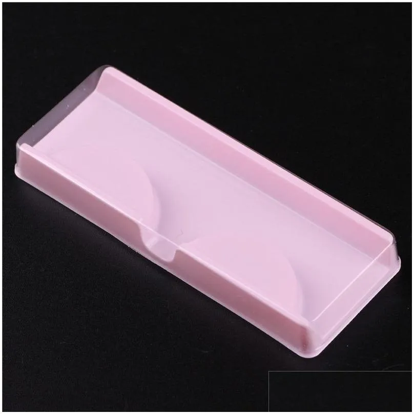 3d mink lash transparent white pink plastic eyelashes packaging box fake eyelash tray storage cover single case transparent lid clear