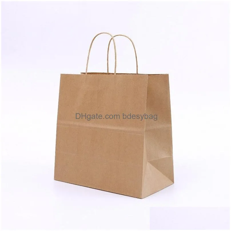 kraft brown paper bags recycled gift bags shopping bag for baking portable paper tote wedding shopping bag