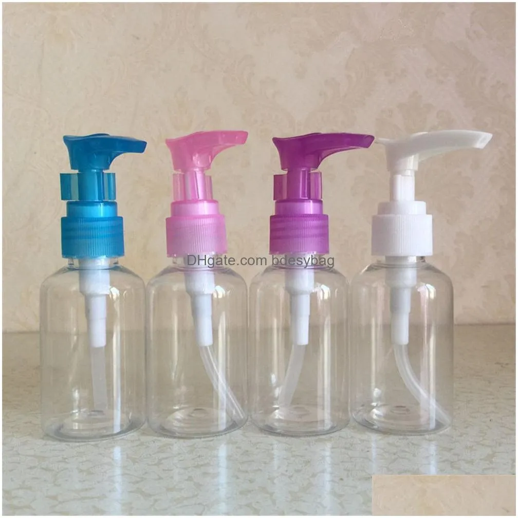 50ml pet transparent bottle container clear empty pressure pump mouth bottle hand sanitizer refillable bottles for body wash cosmetic