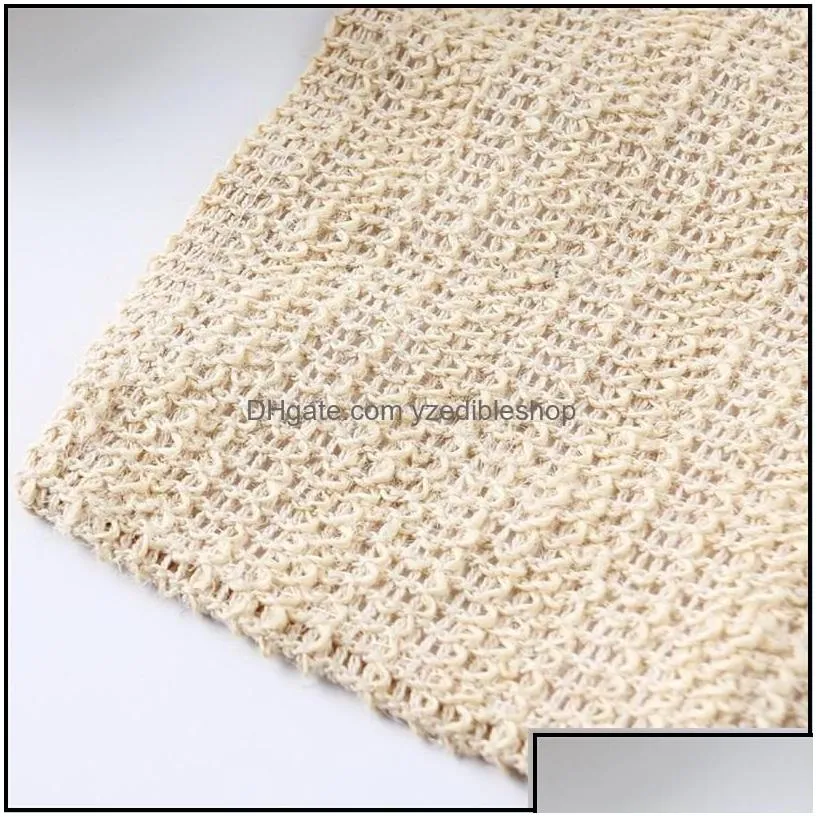 bath brushes sponges scrubbers 25cm natural sisal soap pouch mesh towels face and body exfoliating cloth drop delivery home garde