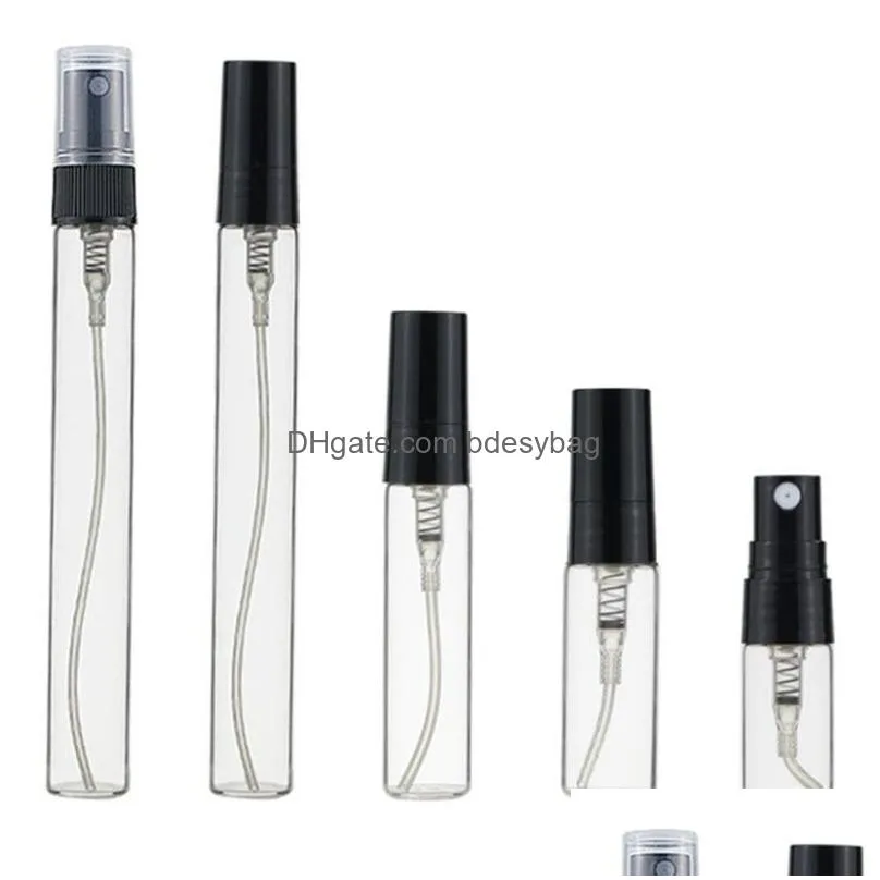 2ml 3ml 5ml 10ml portable spray bottle refillable clear glass bottles sample vial cosmetic atomizers container for cleaning travel