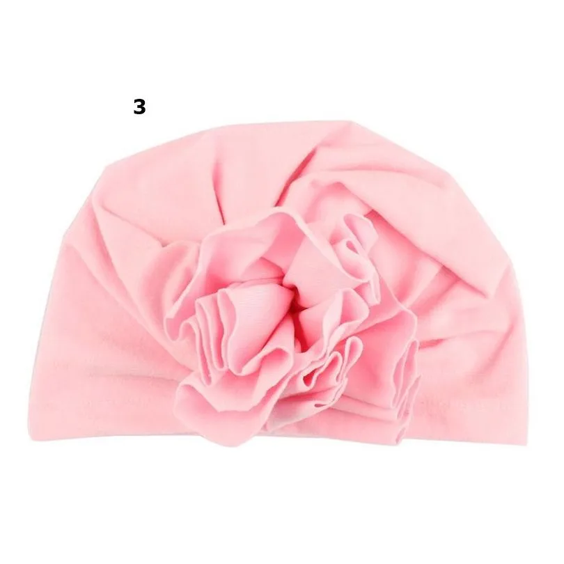 2018 winter autumn flower born baby elastic turban headbands hats for girls 10 colors infant beanie bohemian christmas giftes