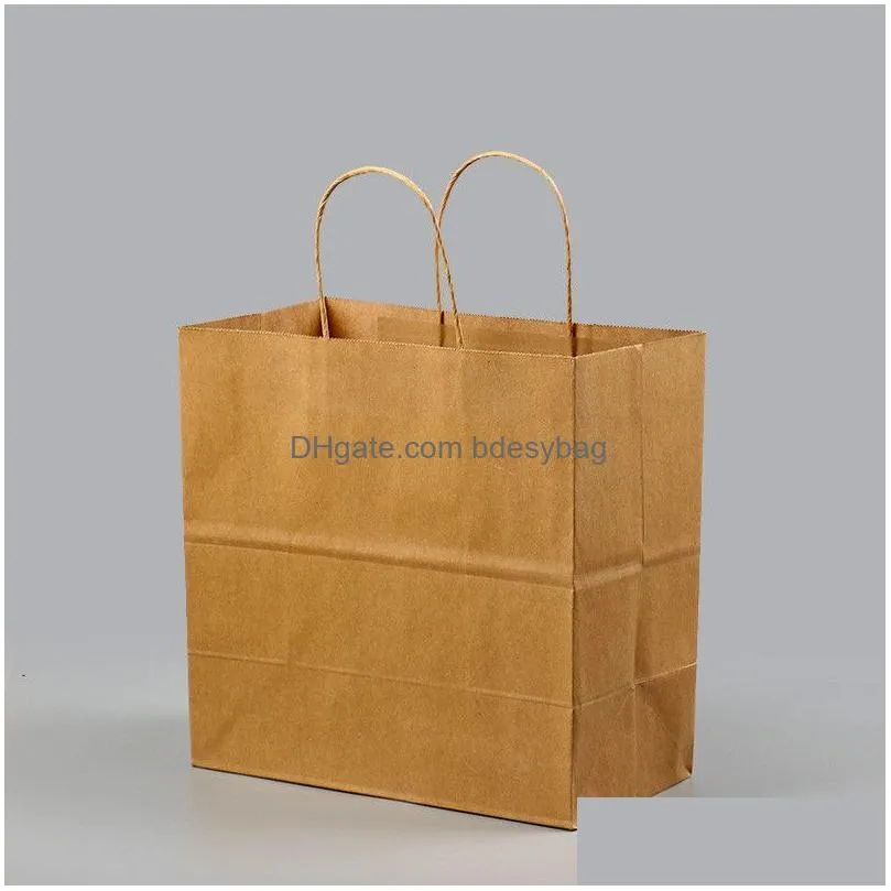 kraft brown paper bags recycled gift bags shopping bag for baking portable paper tote wedding shopping bag