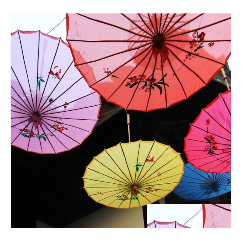 adults chinese handmade fabric umbrella fashion travel candy color oriental parasol umbrellas wedding tools fashion accessories