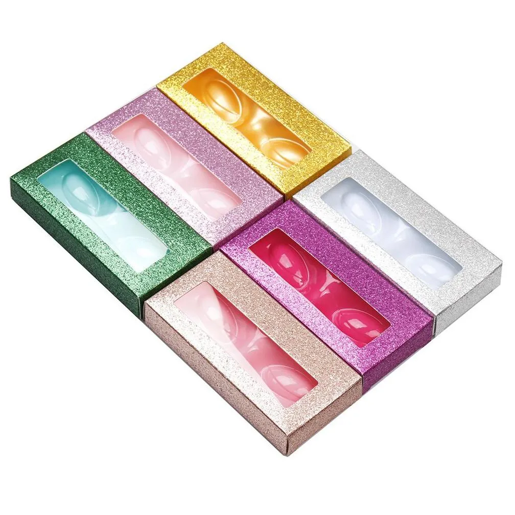 25mm mink lashes lash box packaging with face style tray empty paper lashes case 10 colors eyelash packaging box colorful eyelash