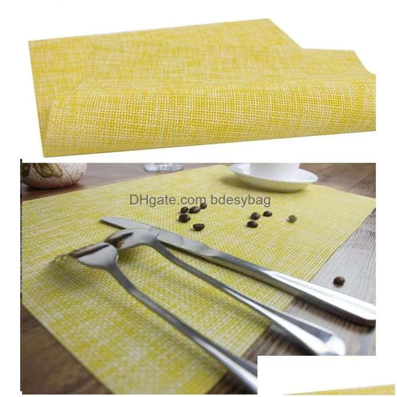 8 color placemats pvc table mats placemat non-slip washable place mats heat resistant kitchen tablemats for dining table