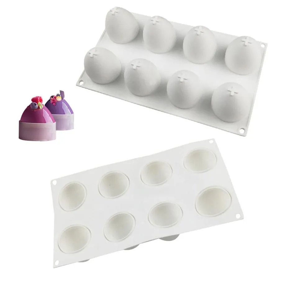 baking moulds 3d easter egg shape cake mold silicone truffle mousse baking molds candy chocolate dessert jelly ice cream mould