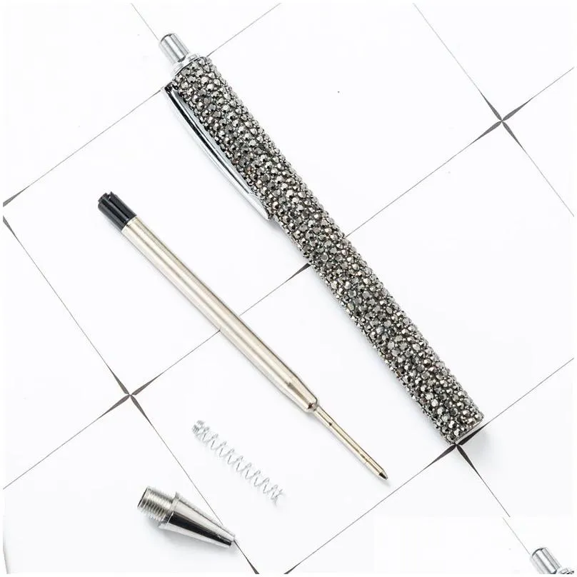 rhinestone bling metal ballpoint pens black ink medium point 1mm gift pen for christmas wedding birthday kdjk2112