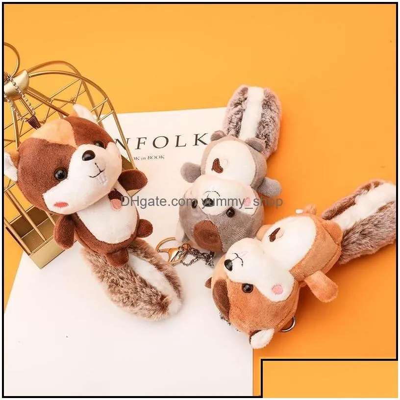 novelty items wholesale creative nut squirrel plush toys big tail doll hine schoolbag pendant car key chain drop delivery home garden