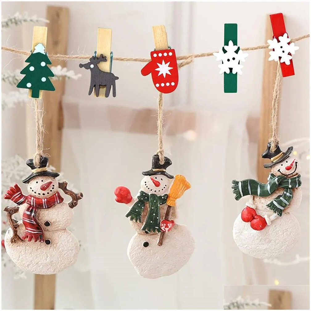 christmas wood clips xmas tree photo peg elk gloves snowflake clothespins for home school art craft decor kdjk2210