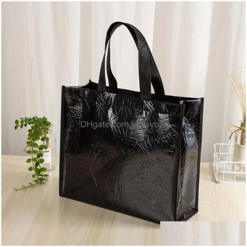 reusable women shopping bag large capacity canvas gift wrap travel storage bags laser glitter female handbag grocery canvas tote