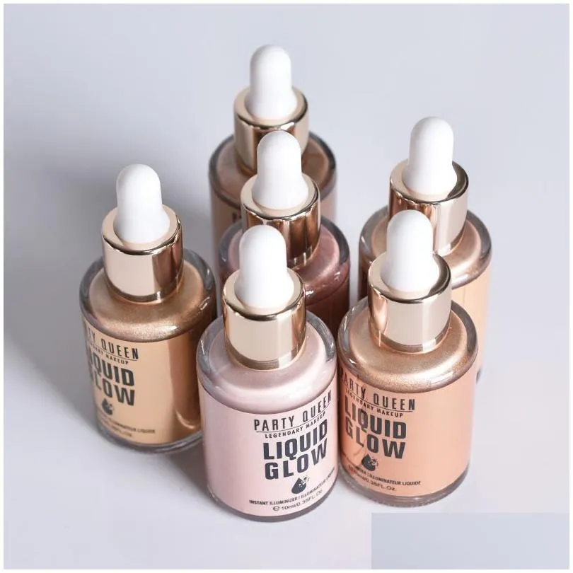 partyqueen liquid highlighter facial makeup face contour shimmer powder base illuminator highlight long lasting cosmetics