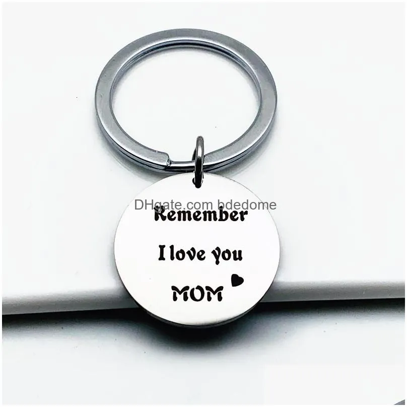 personalized keychains gifts remember i love you mom keyring stainless steel charms family jewelry thanks giving day gift