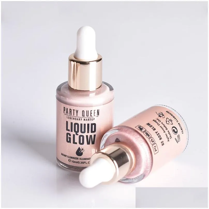 partyqueen liquid highlighter facial makeup face contour shimmer powder base illuminator highlight long lasting cosmetics