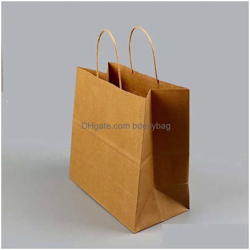 kraft brown paper bags recycled gift bags shopping bag for baking portable paper tote wedding shopping bag