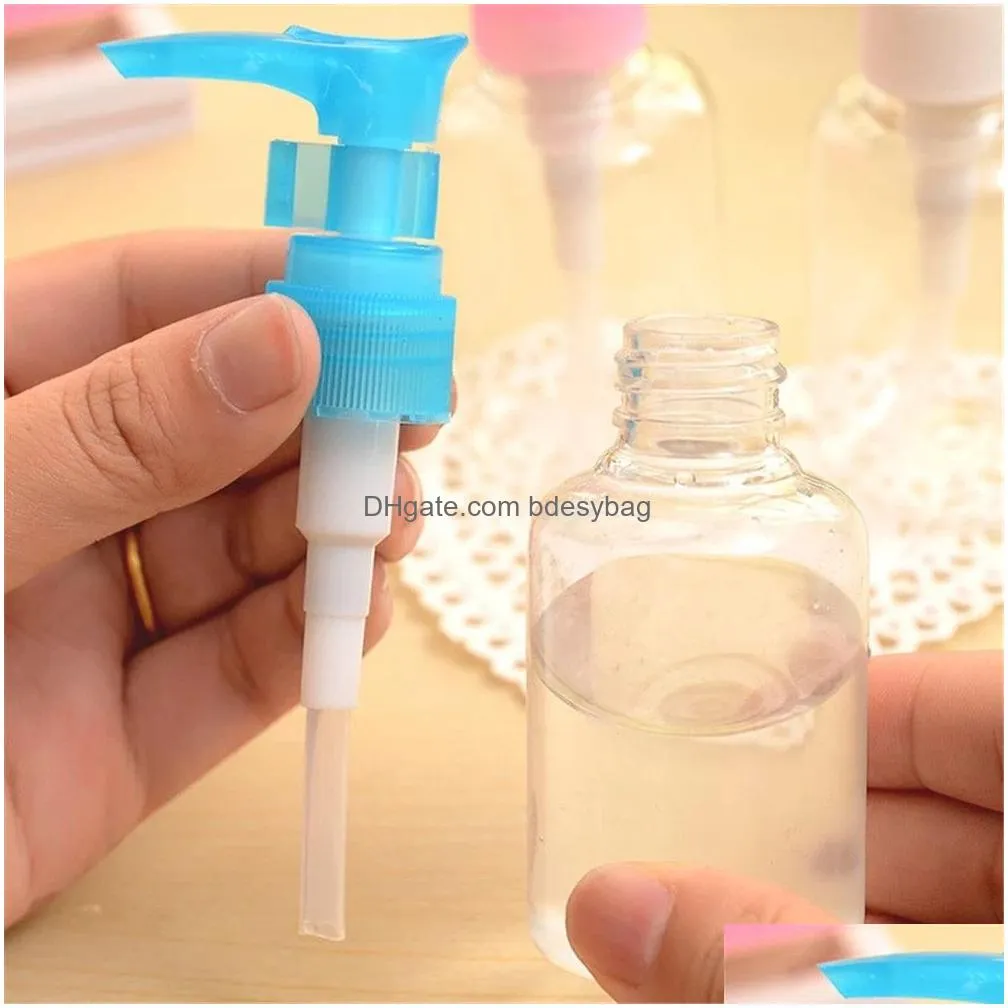 50ml pet transparent bottle container clear empty pressure pump mouth bottle hand sanitizer refillable bottles for body wash cosmetic