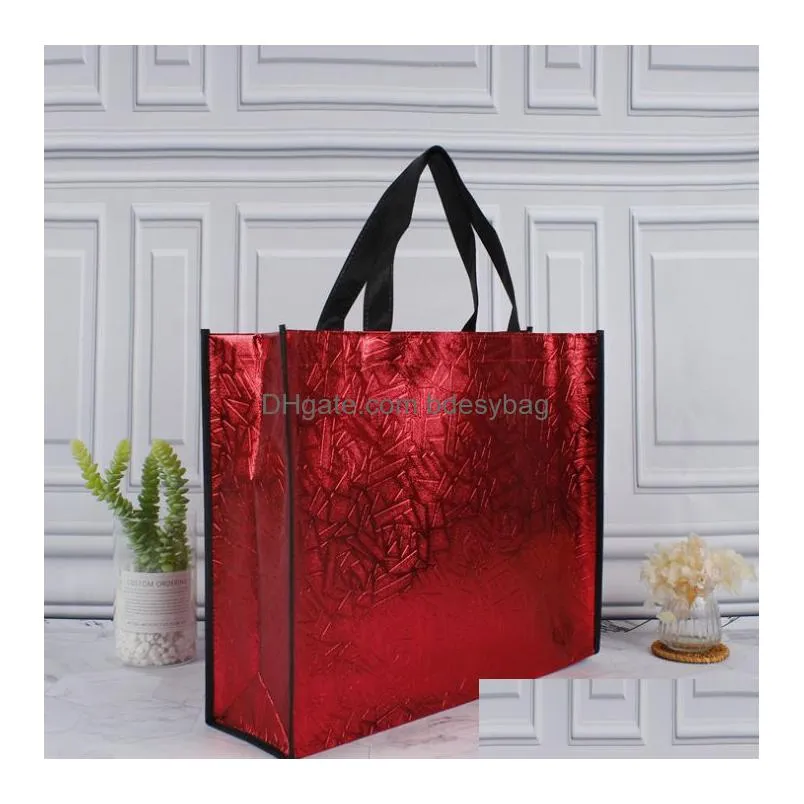 reusable women shopping bag large capacity canvas gift wrap travel storage bags laser glitter female handbag grocery canvas tote