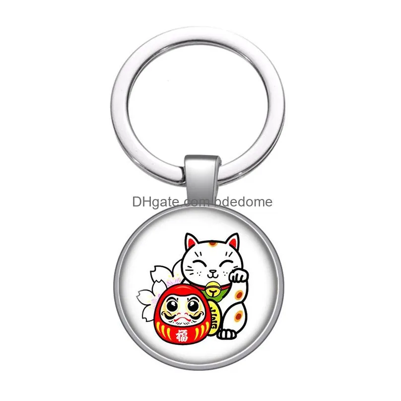 love cat lovely pet footprint gift glass cabochon keychain bag car key chain ring holder silver plated keychains men women gifts