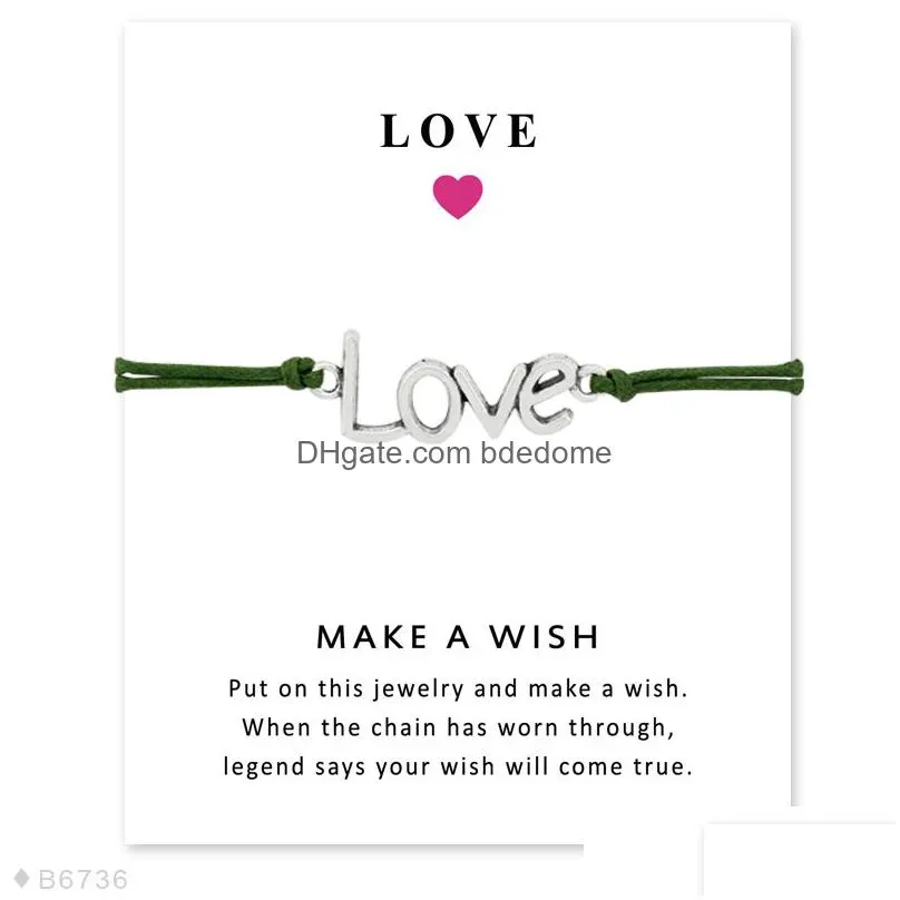 girls friendship statement purple red green black jewelry with card make a silver love charm bracelets for women
