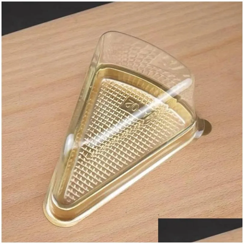 cake slice box container cheesecake pies holder clear plastic triangle cakes box restaurant dessert case