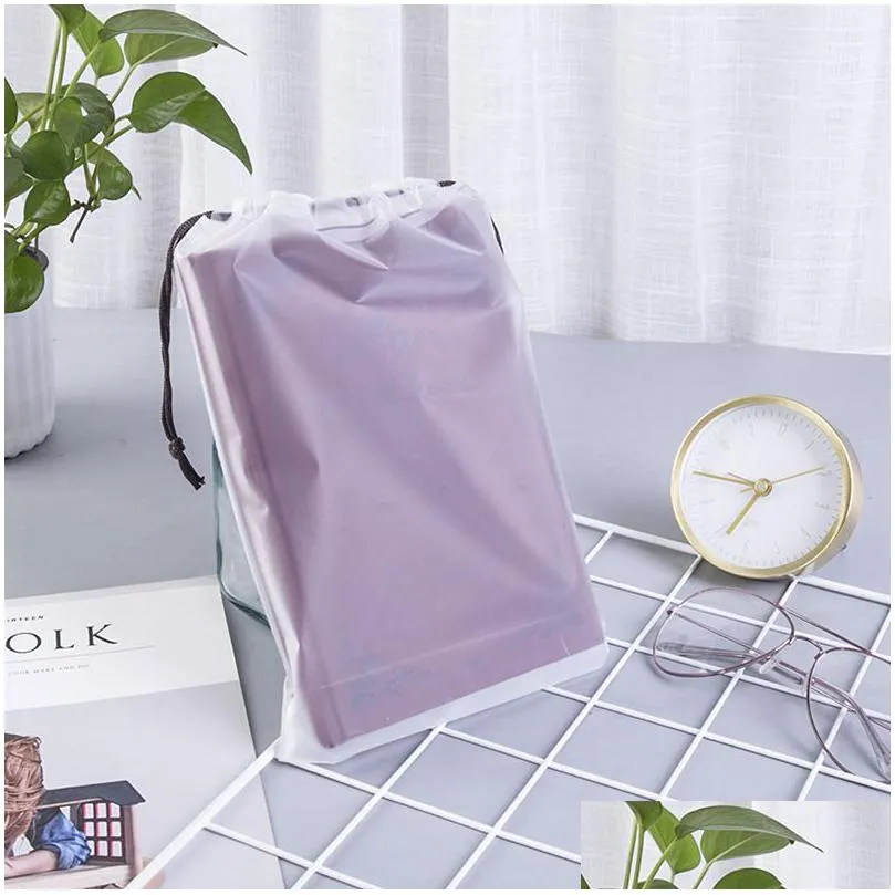 transparent frosted travel bags clothes underwear shoes organizer pouch travel toiletries cosmetic cotton storage bag