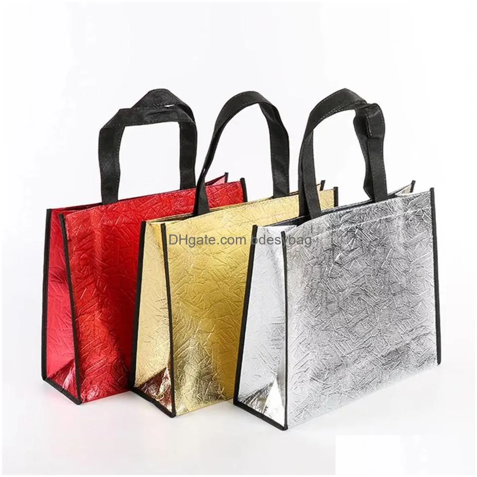 reusable women shopping bag large capacity canvas gift wrap travel storage bags laser glitter female handbag grocery canvas tote