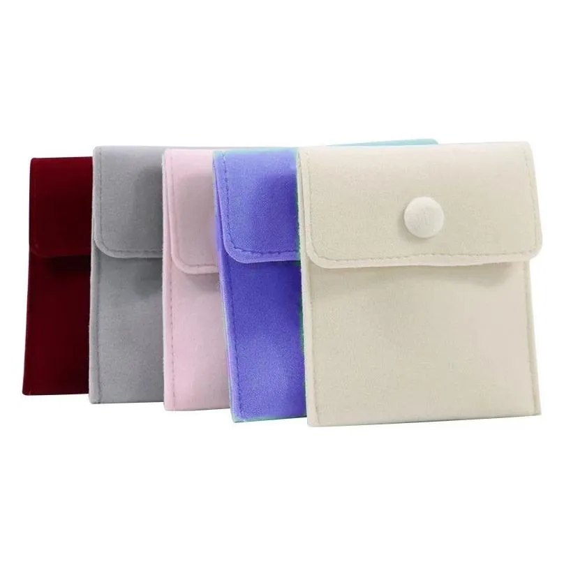 soft velvet bracelet bag necklace earrings rings storage snap button jewellery pouch bags packaging bag