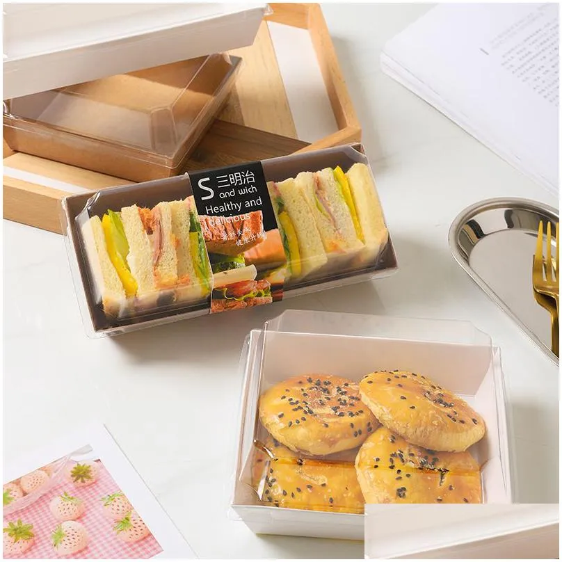 transparent cake box biodegradable food grade disposable baking dessert pastry packaging box
