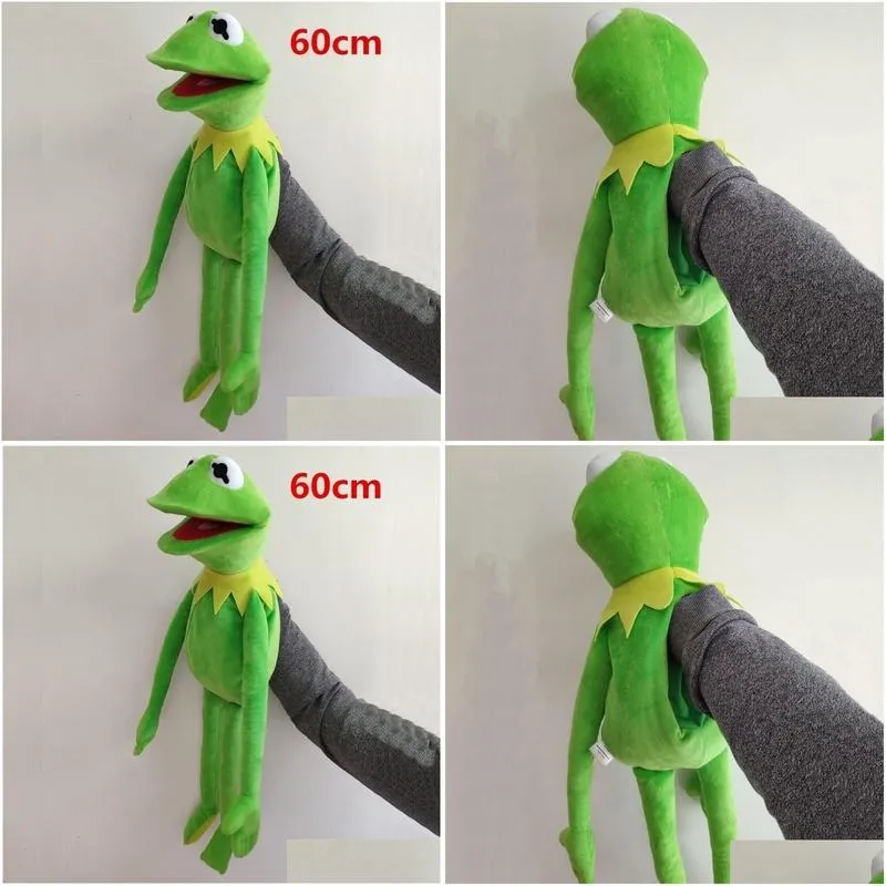 plush dolls 60cm 23.6inch the muppets kermit frog stuffed animals hand puppet baby boy toys for children birthday gift 221111