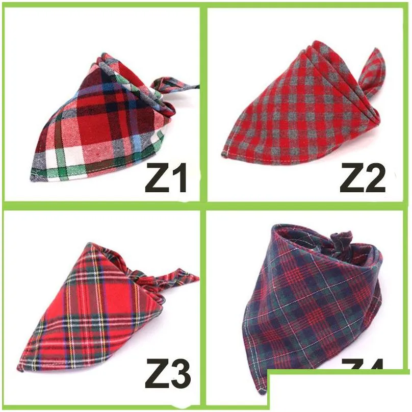 dog bandana plaid pet checked bib scarf adjustable washable triangle kerchiefs handkerchiefs for small medium puppy cat bulk cloth dogs puppies grooming