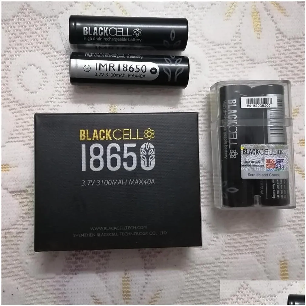 original blackcell imr 18650 battery 3100mah 3000mah 3500mah 40a 3.7v high drain rechargeable vape box mod imr18650 lithium batteries 100%