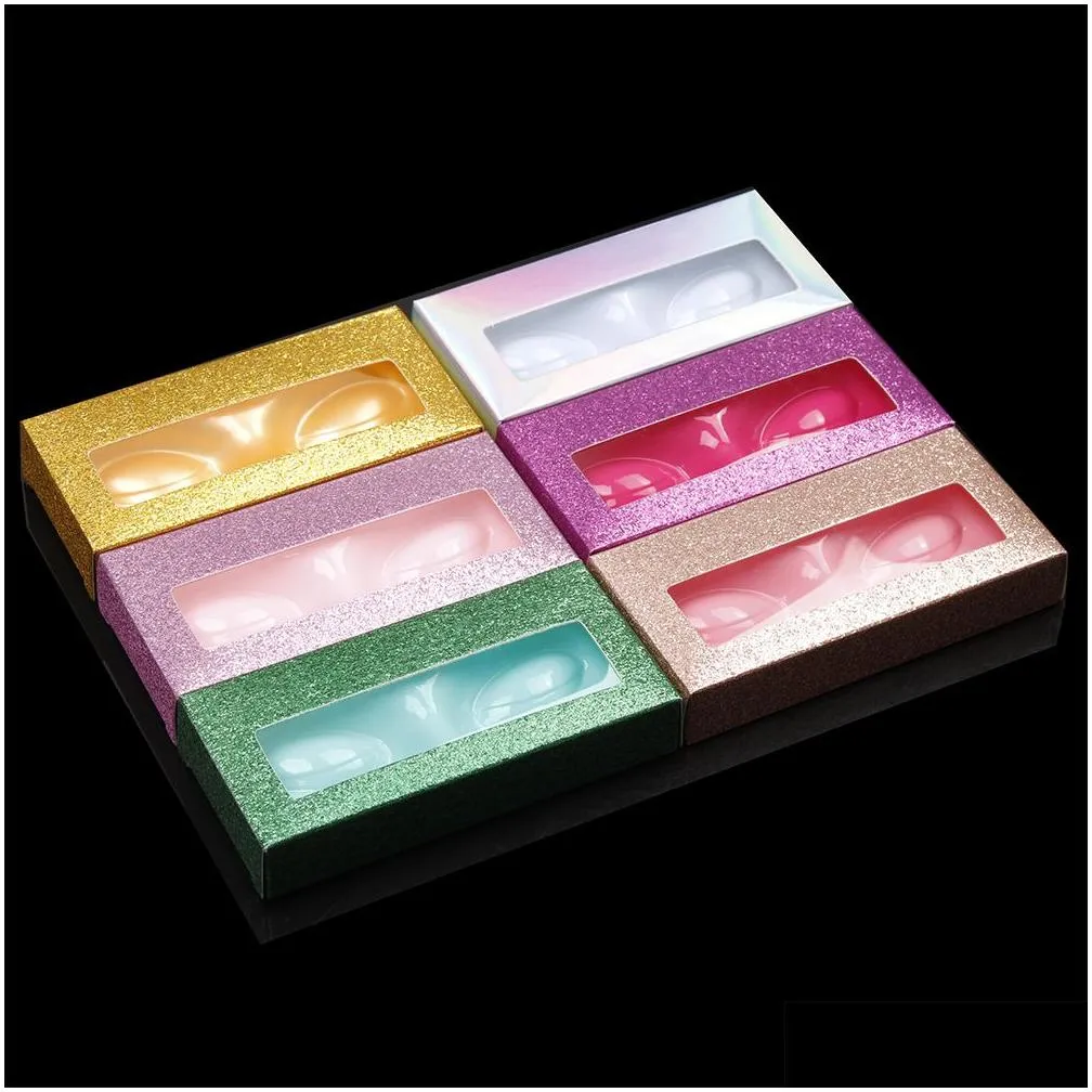 25mm mink lashes lash box packaging with face style tray empty paper lashes case 10 colors eyelash packaging box colorful eyelash