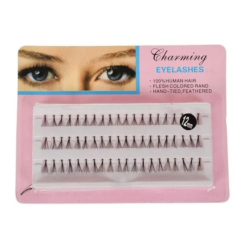 60pcs/set 8/10/12/14 mm individual lashes black 6d natural fake false eyelash long cluster extension makeup beauty