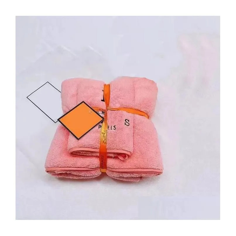 fashion home bath towel set 2 pieces coral fleece designer towel brand letter face towels men womens luxury absorbent washcloths lover
