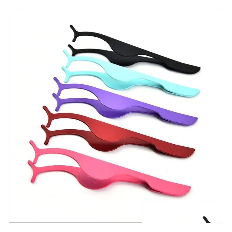  seller false eyelash tweezers fake eye lash applicator eyelash extension curler nipper auxiliary clip clamp makeup tools ship