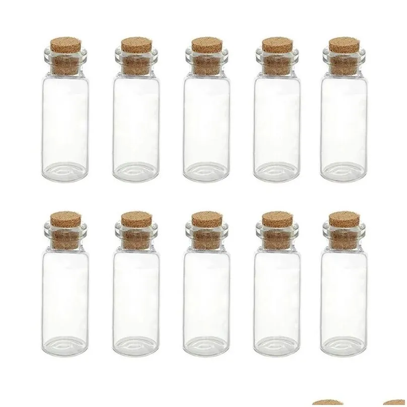 5-30ml mini glass bottles jars with wood cork stoppers for wedding favors halloween decorations
