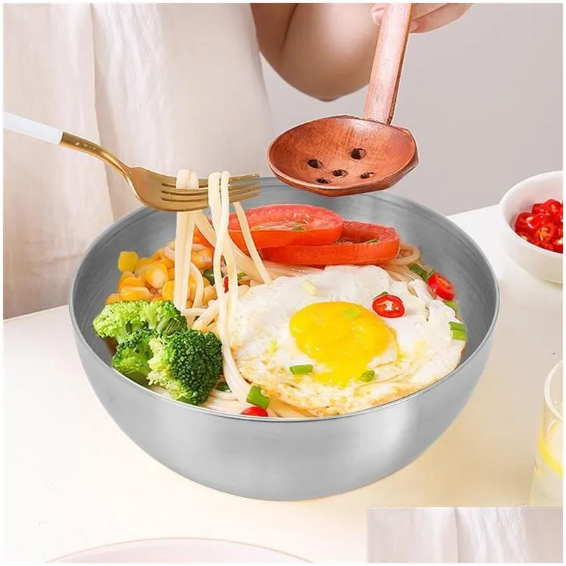 bowls bowl salad serving steel stainless fruit soup metal kitchen large korean mixing storage rice snack container dessert