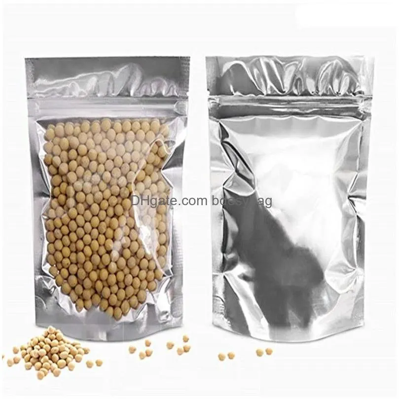 plastic resealable stand up aluminum foil bags smell proof pouch bag for coffee tea nuts cookie food packaging