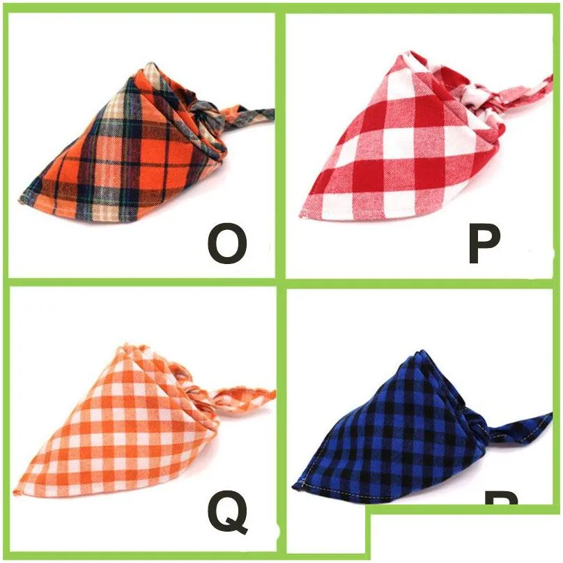 dog bandana plaid pet checked bib scarf adjustable washable triangle kerchiefs handkerchiefs for small medium puppy cat bulk cloth dogs puppies grooming